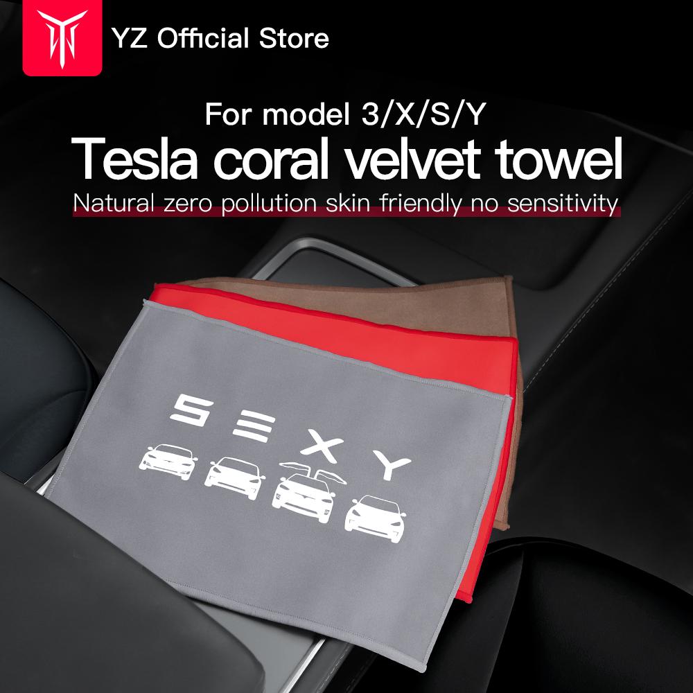 For Tesla Model 3 Model Y Model X Model S Coral Fleece Suede Car Wash