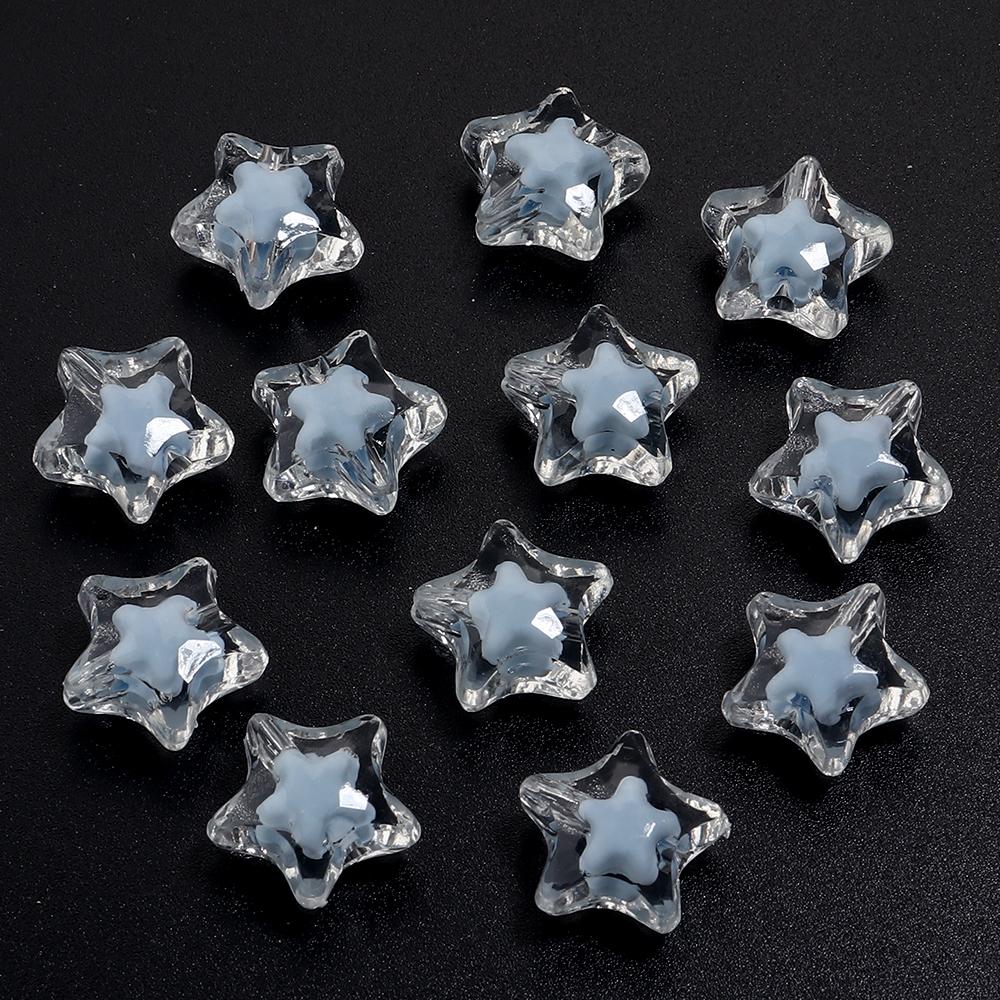 30/50pcs Star Acrylic Beads Candy Color Loose Spacer Beads For Jewelry Making DIY Bracelets Necklace Phone Key Chain Accessories