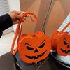 Dýňová crossbody taška pro ženy Dýňová taška přes rameno Dámská Halloweenská taška PU kůže Démon Messenger taška Halloweenská nákupní taška