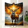 Mythical Glowing Deer Blanket Bedroom Blanket for Livingroom Couch Lunch Break Soft Throw for Friend's Festival Gift