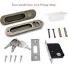 6.8" Privacy Pocket Door Lock Hardware Invisible Recessed Handle Latch with Keys Pocket Sliding Door Lock,Bronze