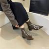 Large Size Autumn And Winter New Style Temperament Women'S Pointed Thin High-Heeled Short Boots Fashion Show Thin Women'S Boots