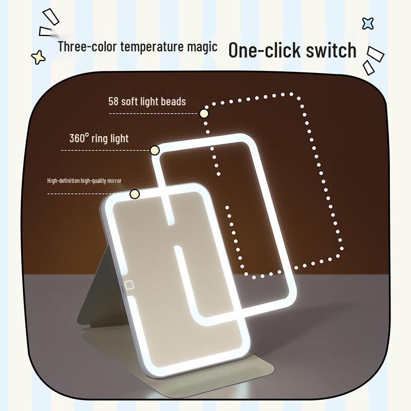 MINISO Line Dog Klappbarer LED-Kosmetikspiegel