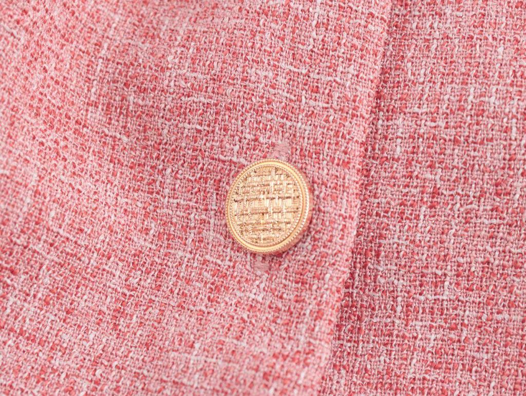 2025 Spring Women's European-American Tweed Patchwork Halter Dress with Pleated Hem