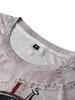 Men's Maritime Compass T-Shirt, Antique Map Design with "North" and "South Pacific" Text, Casual Crew Neck for Men