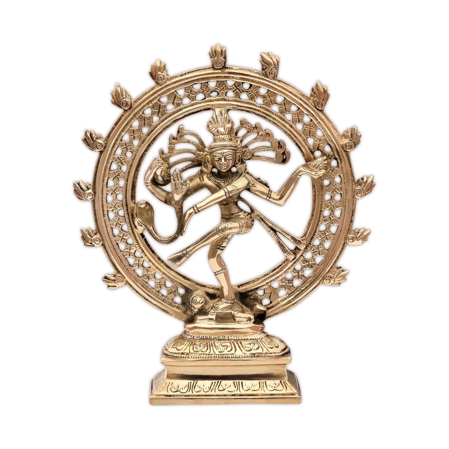 Pure Brass Natraj Idol, Vastu Statue For Home & Office, Religious Idol - 21 Cm