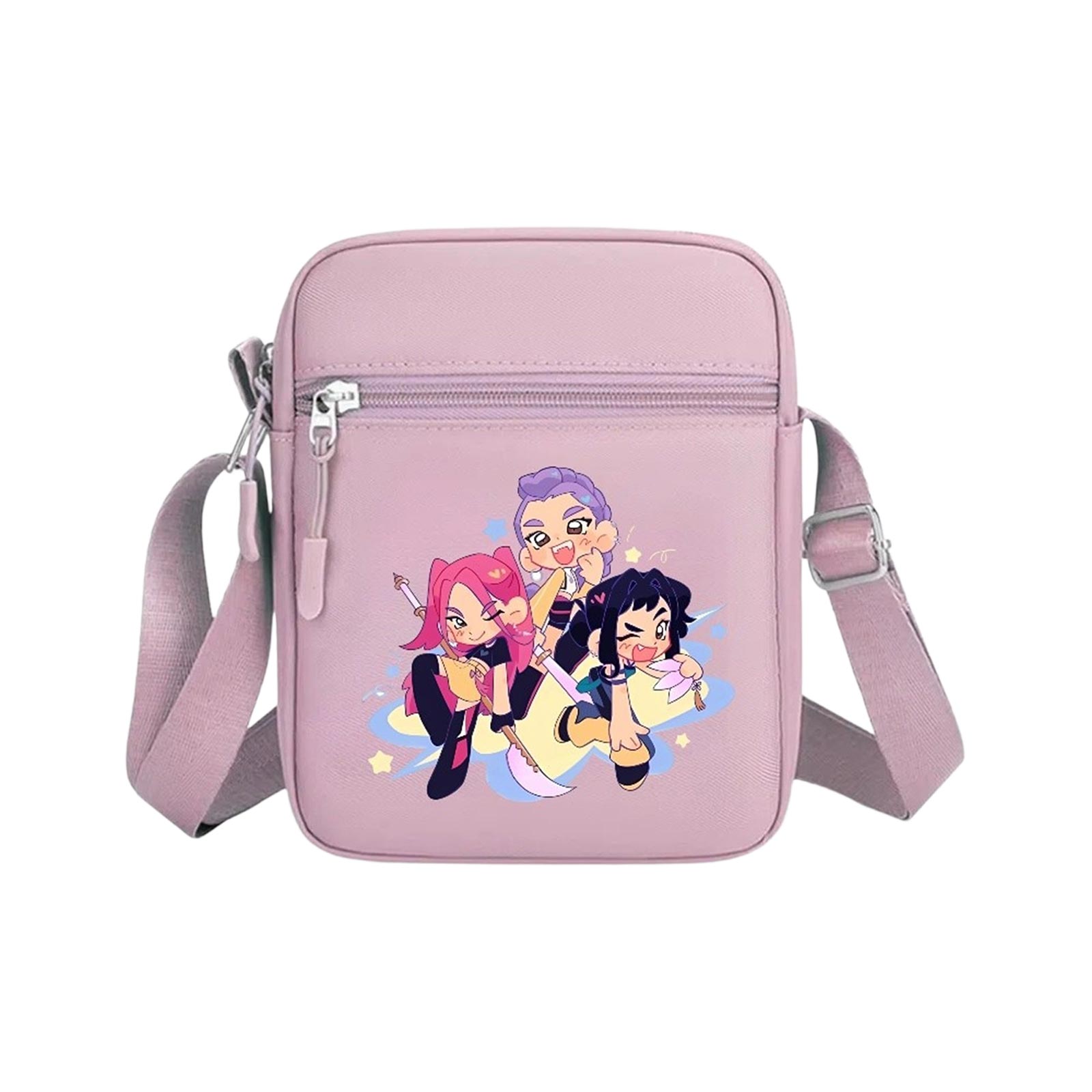 

Cartoon Printed Boy And Girl Colorful Small Square Bag, Casual And Popular, Cute Women s Shoulder Bag One Size