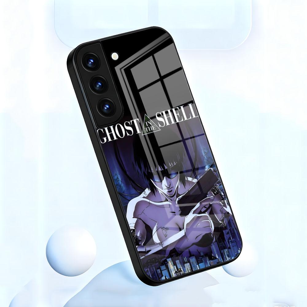 Anime G-ghost In The S-shell Phone Case For Samsung S26 S25 S24 FE S23 S22 S21 Plus S20 Ultra Note20Ultra Black Glass Cover