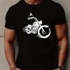 Motorcycle Graphic Men's Short Sleeve T-Shirt Summer Casual Breathable Cotton Tee