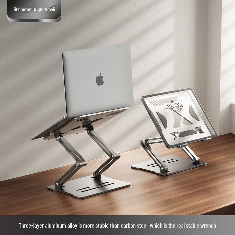 Rotatable Aluminum Laptop Stand for Apple & Huawei - Adjustable Height