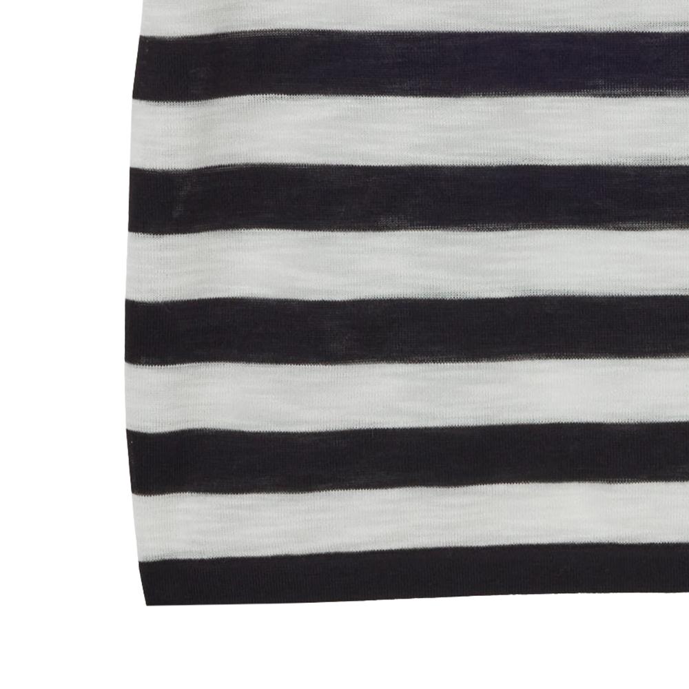 LAP Lettering Striped Short Sleeve Knit Ar2Kh680