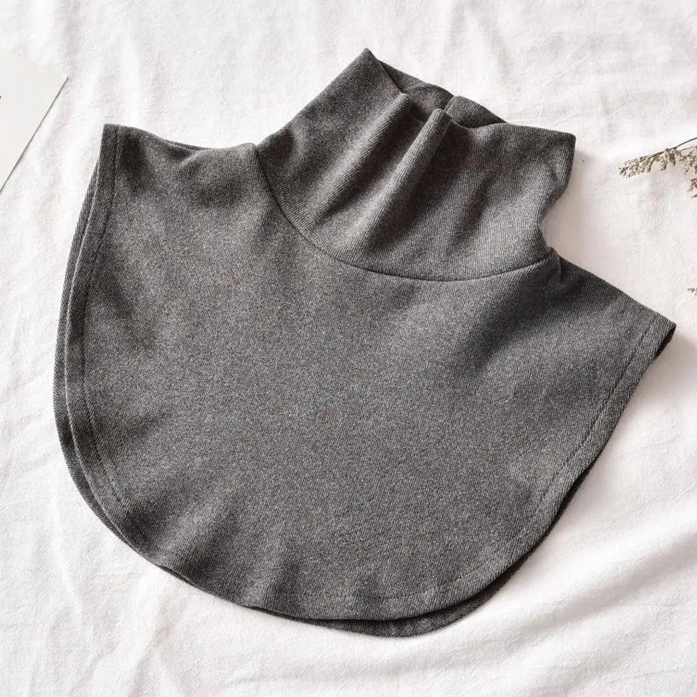 Fashion Women Turtleneck Knitted Detachable Fake Collar Autumn Winter Warm Windproof Scarf Ribbed Solid Color Wrap