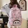 Trendy Large Capacity Anime Cartoon Backpack For Middle School Students Unisex In Pink Purple Black Blue Coffee