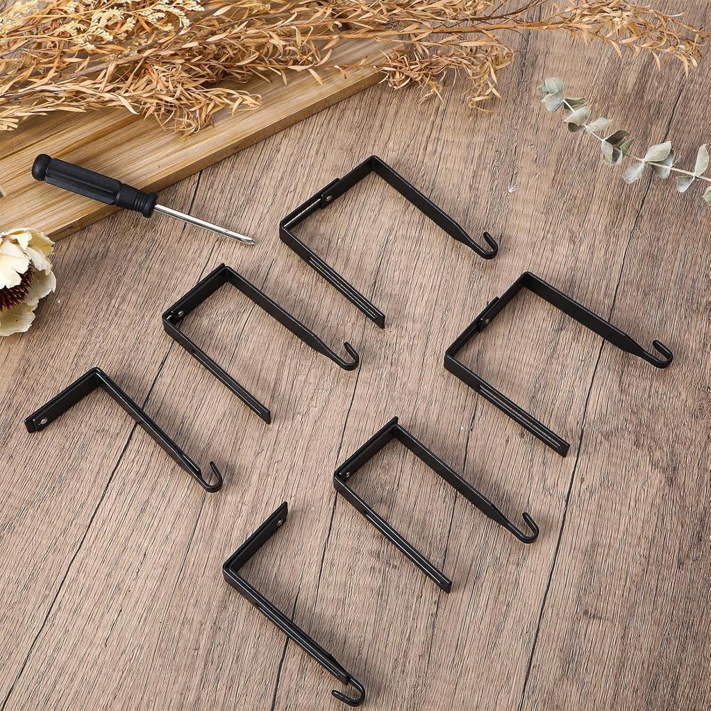 6Pcs Adjustable Cubicle Hooks, Over the Door Hooks, Office Cubicle Accessories, Metal Desk Hook for Bag, Over the Door Mirror Hooks, Cubicle Coat