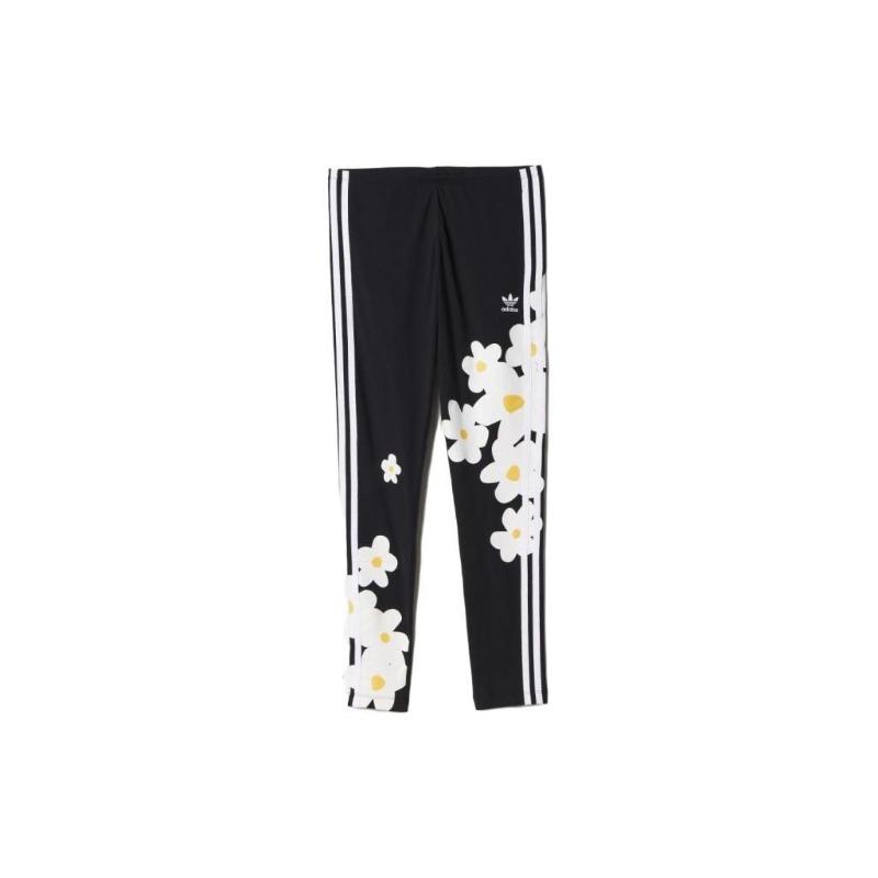 adidas Originals Printed Slim Fit Sports Casual Pants Women Bottoms Black AO3165