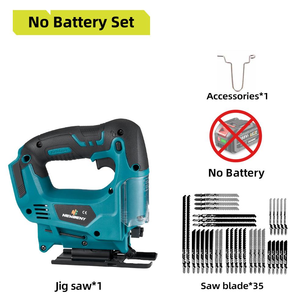 

NEWBENY 21V аккумуляторная электрическая пила 65 мм 2400 SPM многофункциональный портативный перезаряжаемый деревообрабатывающий электроинструмент для аккумулятора Makita 18V Without Battery