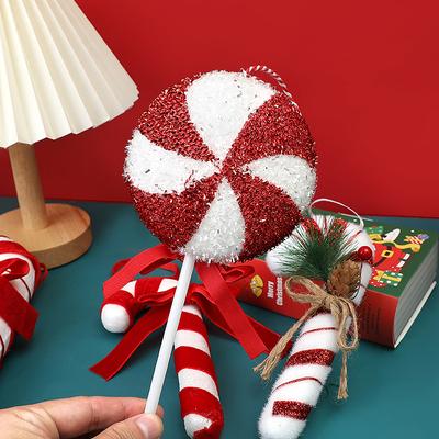 Large Christmas Candy Canes Ornament Xmas Tree Hanging Lollipop Pendant 2024 Christmas Decoration For Home Navidad New Year Gift