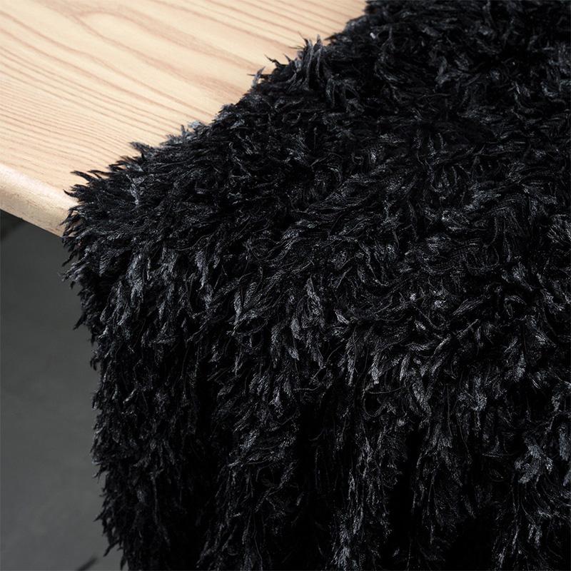 

Soft Feather Fringe Fabric for Handmade DIY Sewing Home Curtains Dress Background Decoration Design Crafts Material 50x158cm чёрный