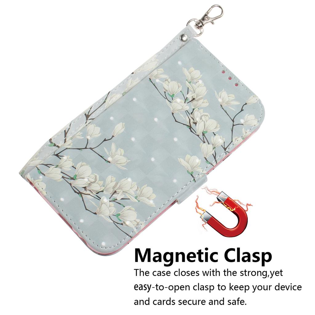 For Realme 11 4G (159.9x73.3x7.95mm) Case 3D Pattern Leather Phone Cover Wallet with Strap