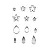 12Pcs Flower Shape Cookie Molds Biscuit Cutters 304 Stainless Steel Baking Supplies For Creative Dessert Pastries Tool