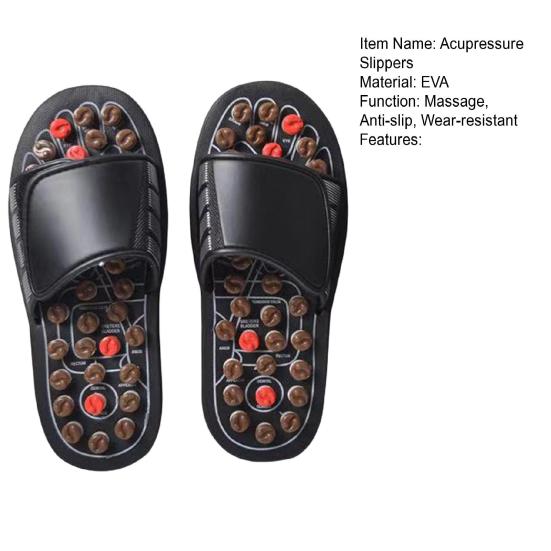1 Pair Acupressure Massage Slippers Plantar Fasciitis Pain Relief Muscle Relaxation Foot Massager Home Acupuncture Sandals Slides Shoes