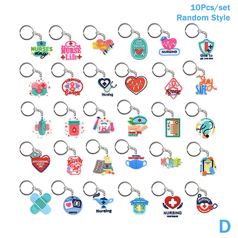 

10 шт. Медичний брелок-стетоскоп, форма медсестри, для медсестри, лікаря, брелок для ключів, жіночий, чоловічий, модний, медичні аксесуари для ключів, подарунок для друзів D