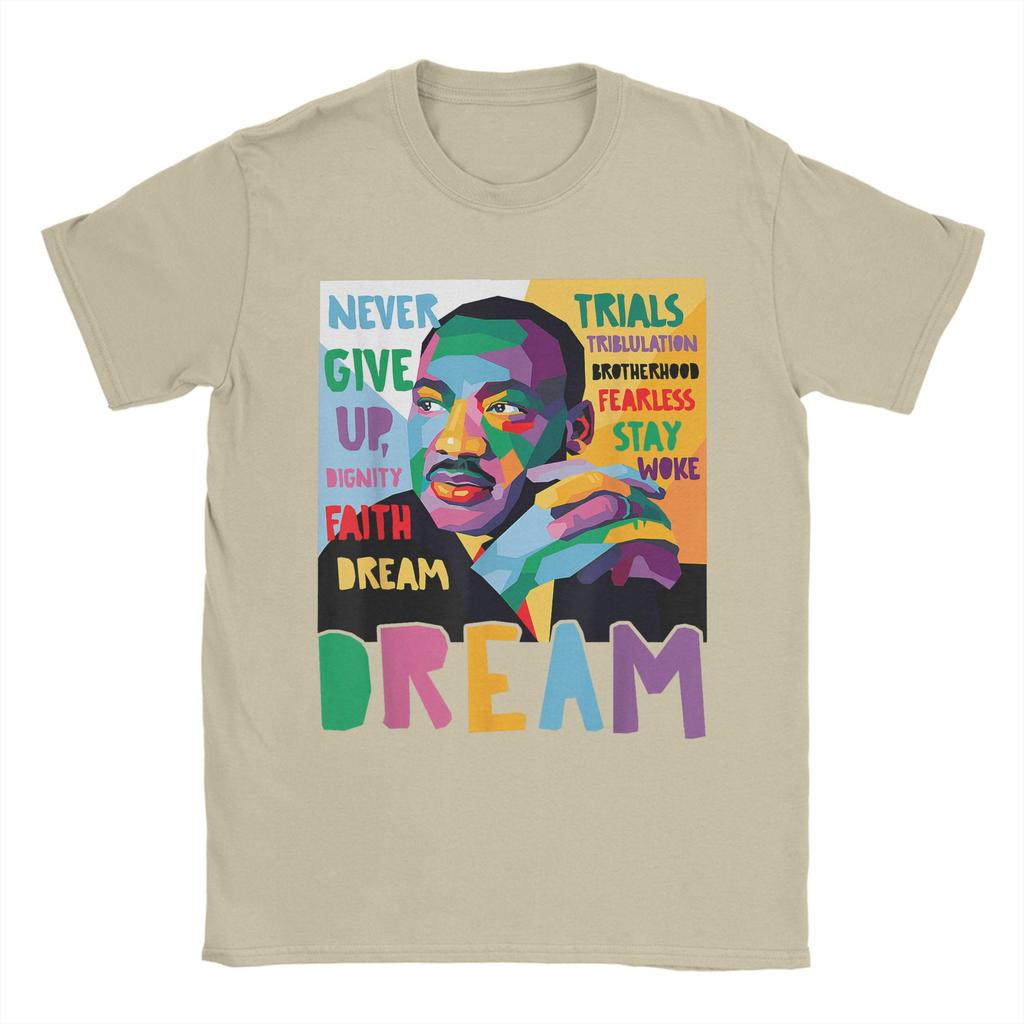 Mese della Storia Nera Martin Have Dream Giorno di Martin Luther King Maglietta in Cotone Uomo Estate Street Style T-shirt Girocollo T-Shirt Taglie Forti
