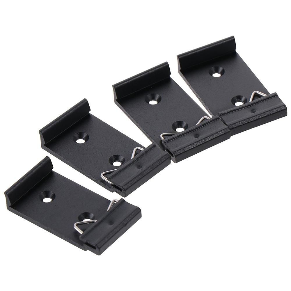 4Pcs 1.02 Width DIN Rail Mount Clip Black Universal DIN Rail Fixed Clamp Aluminum Alloy Snap in Din-Rail Mounting Brackets 8 inch зелёный