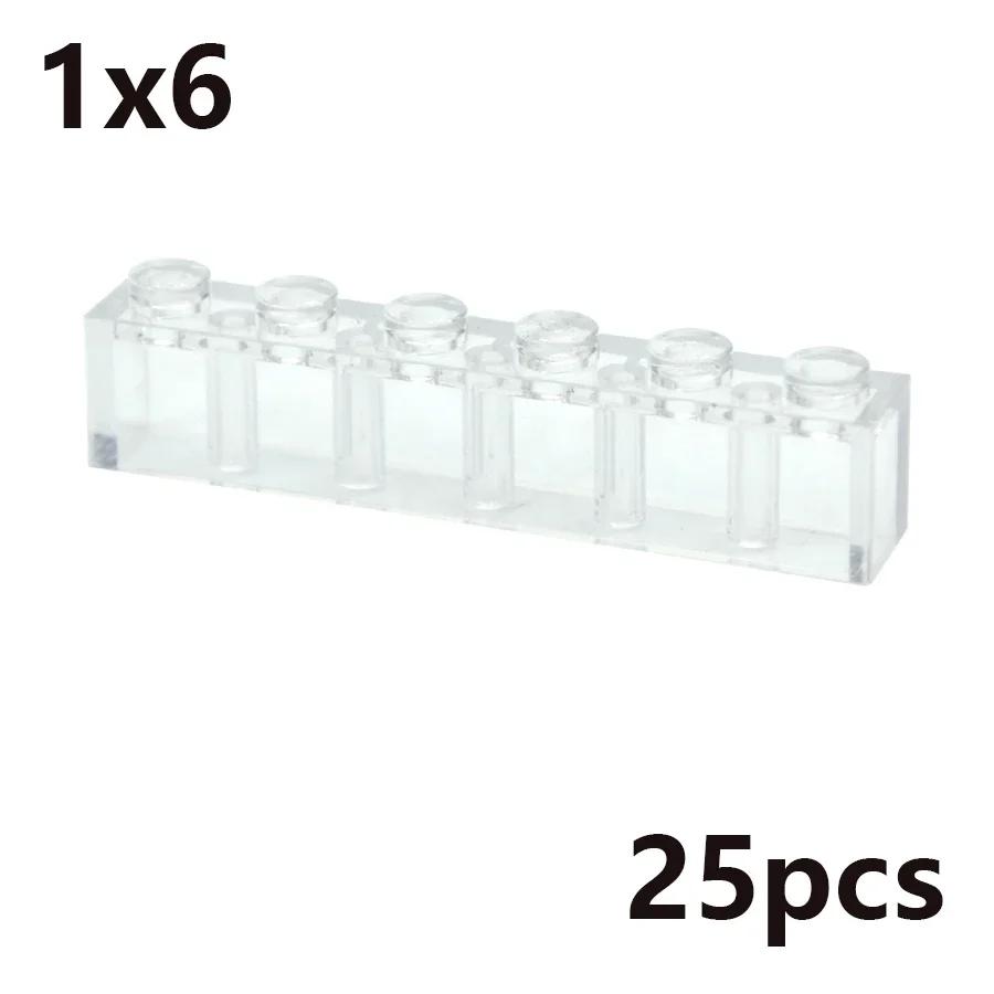 MOC Transparent Thick Building Blocks Figures 1x1 1x2 2x2 2x4 Dots Clear Brick Compatible Brand Educational Creative Toy for Kid