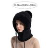 2in1 Winter Warm Ear Flap Scarf Hat Women Knit Hooded Balaclava Hat with Plush Liner Outdoor Activity Pullover Skull Hat