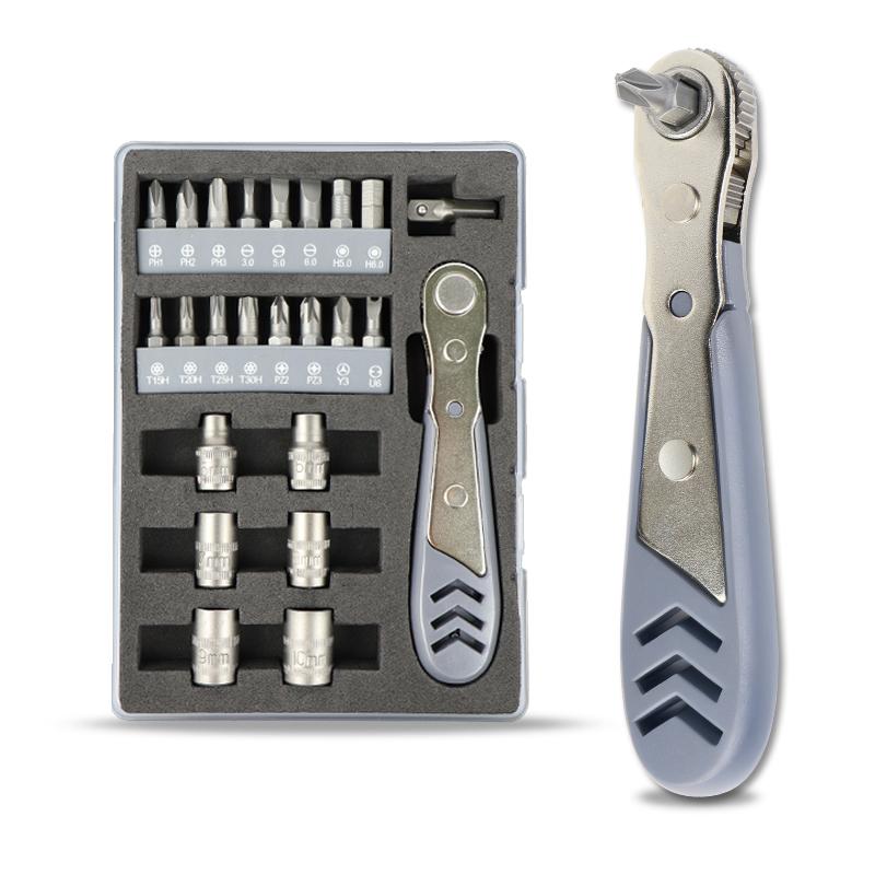 26 in 1 & 24 in 1 Precision Screwdriver Set,[Bearing Steel] 36-Tooth Mini Ratchet Wrench,Magnetic Offset Screwdriver Repair Tool