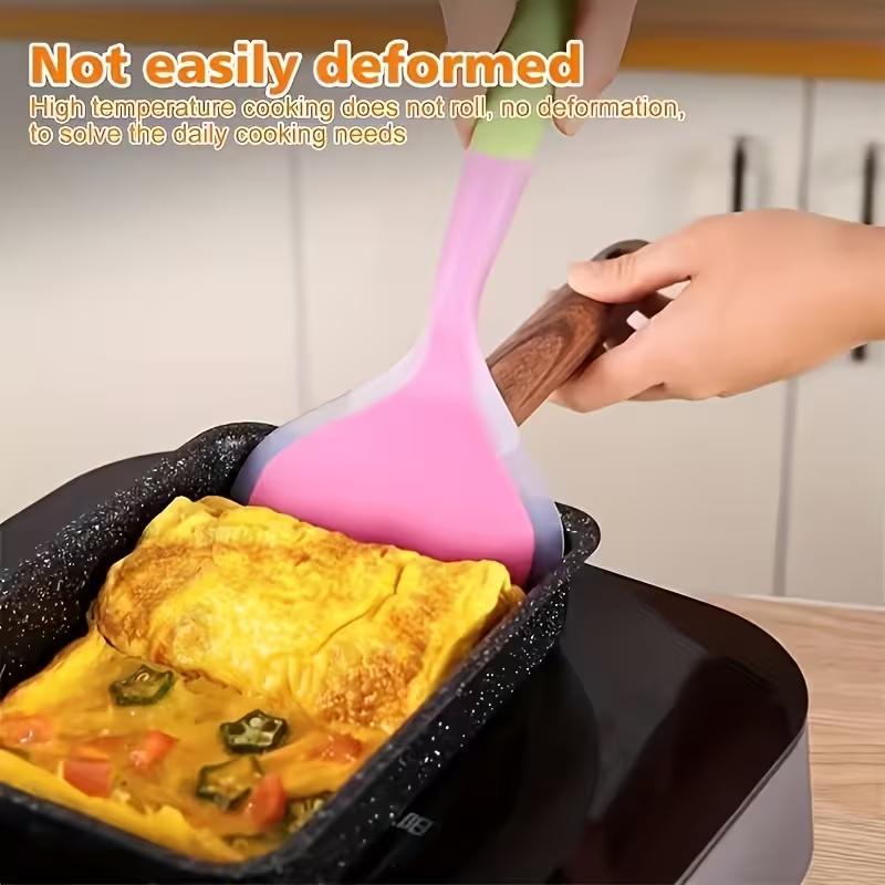 Silicone Spatula Cooking Utensils Beef Meat Egg Kitchen Scraper Wide Pizza Cooking Tools Shovel High Temperature Resistant Non-stick Spatula