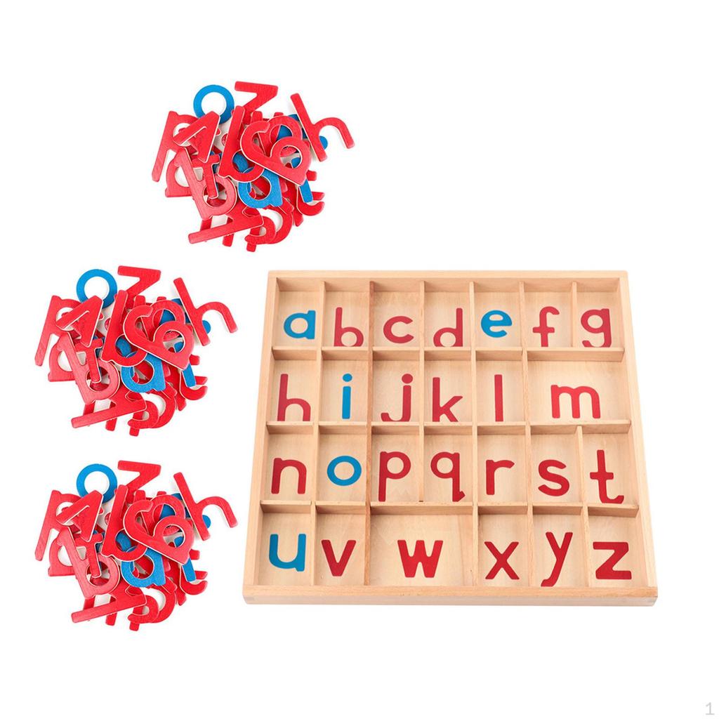 Educational Toys, with Box ,Sorting Stacking Toys ,Letters Game, Wood Movable Alphabet for Activity