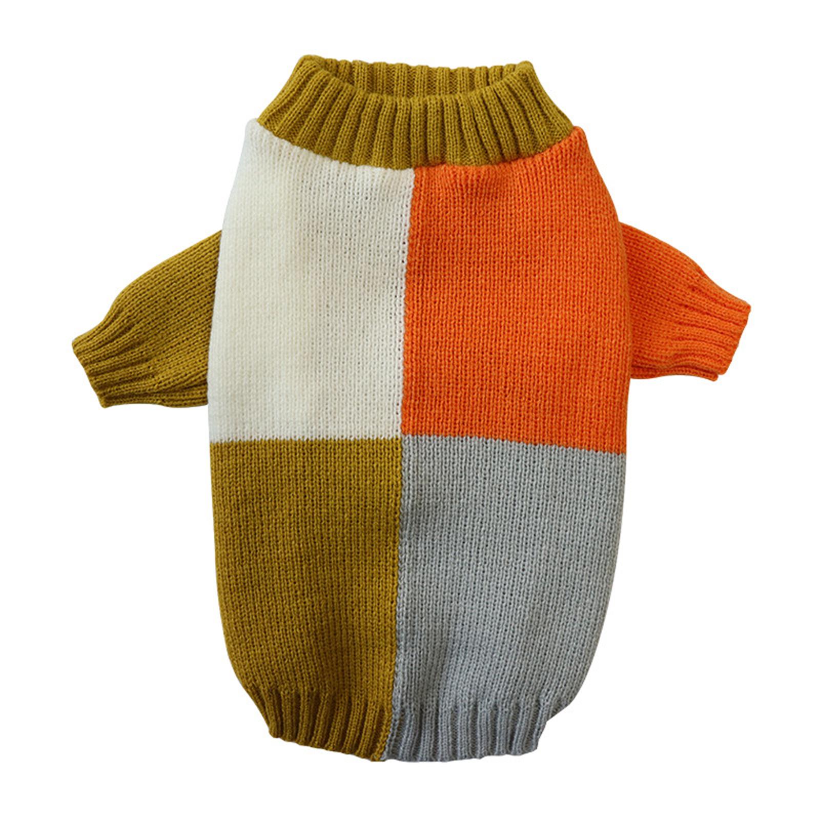 

Stylish Color Block Dog Sweater Warm And Fashionable Winter Dog Clothes For Small Medium Dogs Winter Warm Doggie Sweater XXL оранжевый