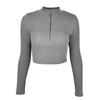 2025 Autumn Long-Sleeve Zipper Cropped Slimming Top