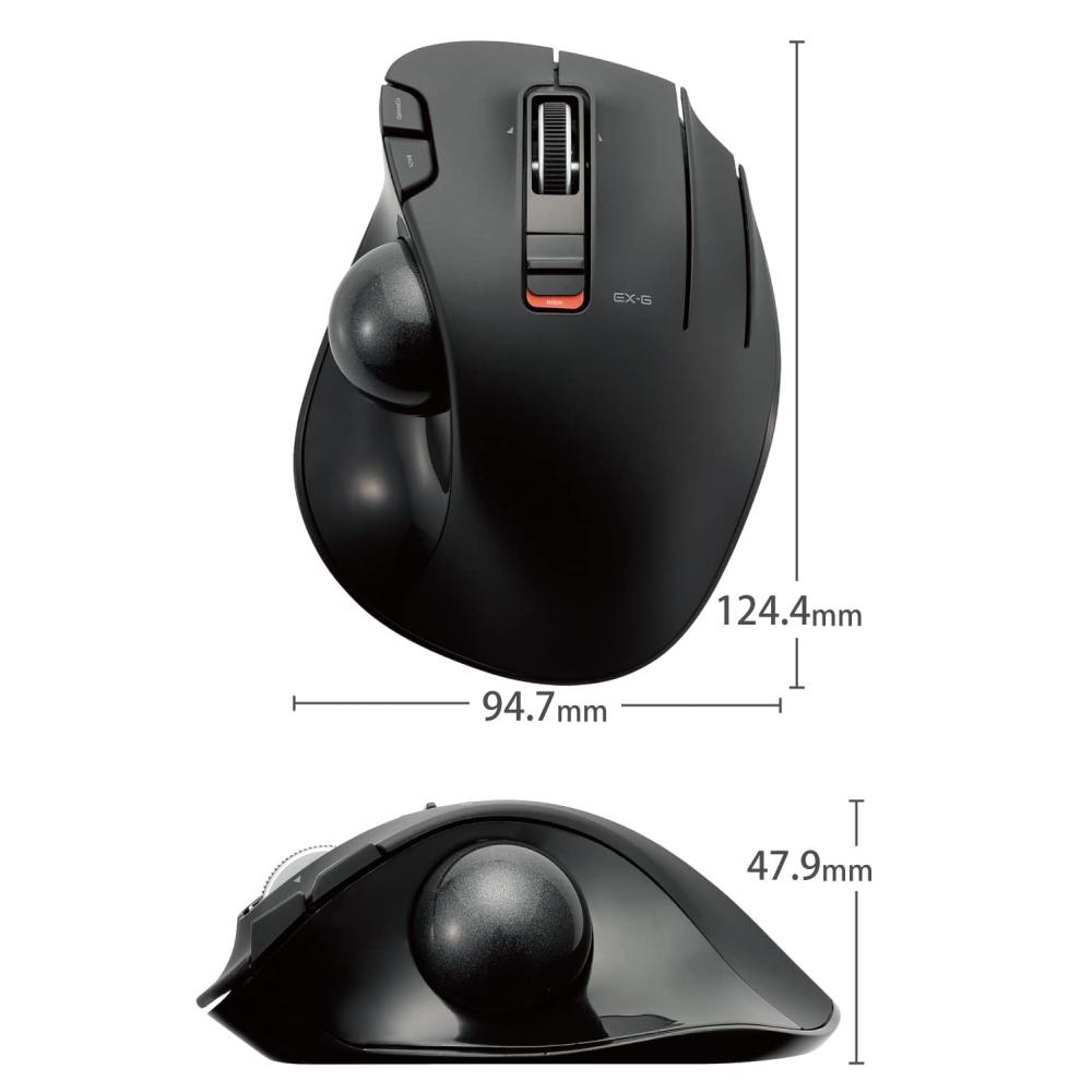 ELECOM Mouse Wireless (Receiver Included) Trackball 6 Buttons Black M-XT3DRBK