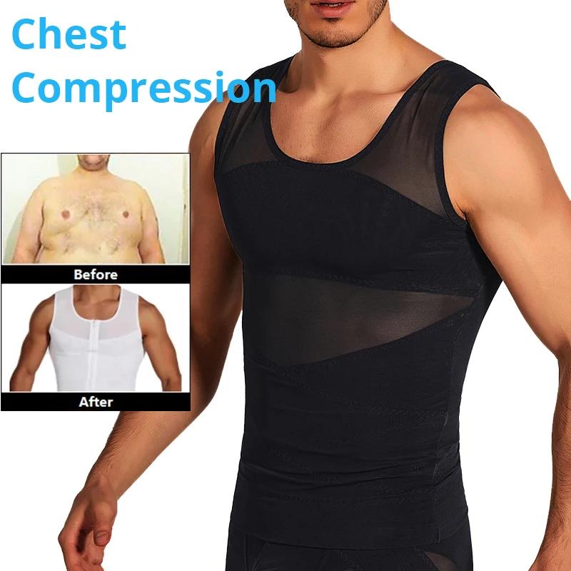 Men's Body Shaper Waist Trainer Slimming Vest Mesh Undershirt Abdomen Slimming Shapewear Fat Burning Fitness Tank Tops