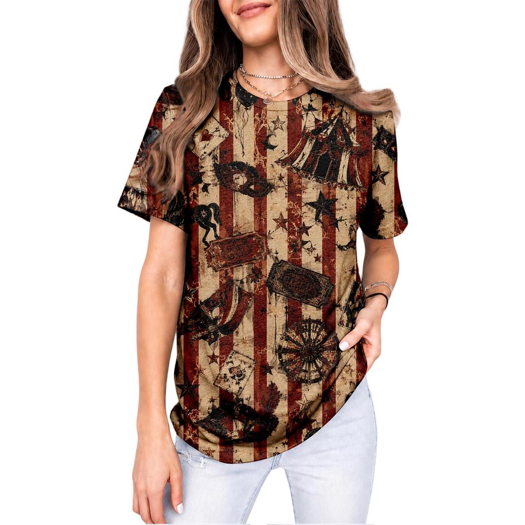 Men's and Women's Halloween T-Shirt with Cute Pumpkin Pattern for Holiday Parties
