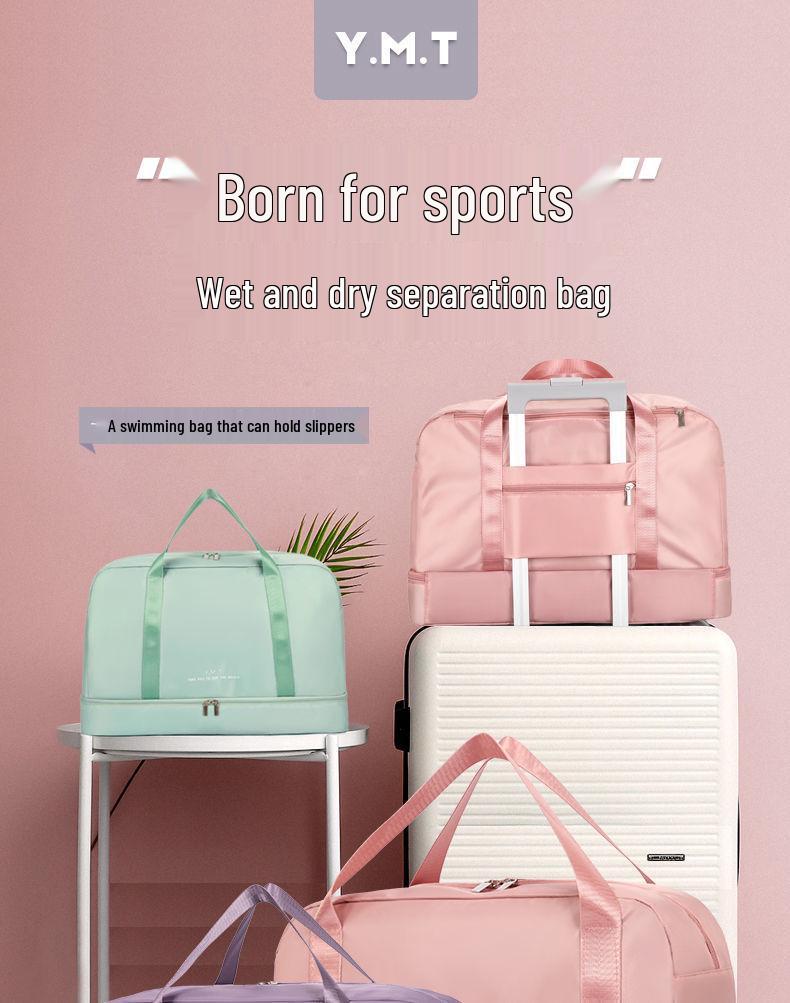 Large-Capacity Yoga Fitness Shoulder Bag with Wet/Dry Separation