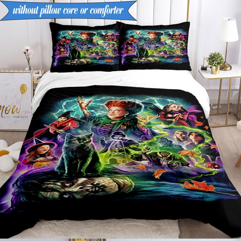 Halloween witch 3pcs K-pop music group Bedding set,Ideal for Bedroom, Dormitory,Including Duvet Cover And 2pcs Pillowcases,Fan gifts
