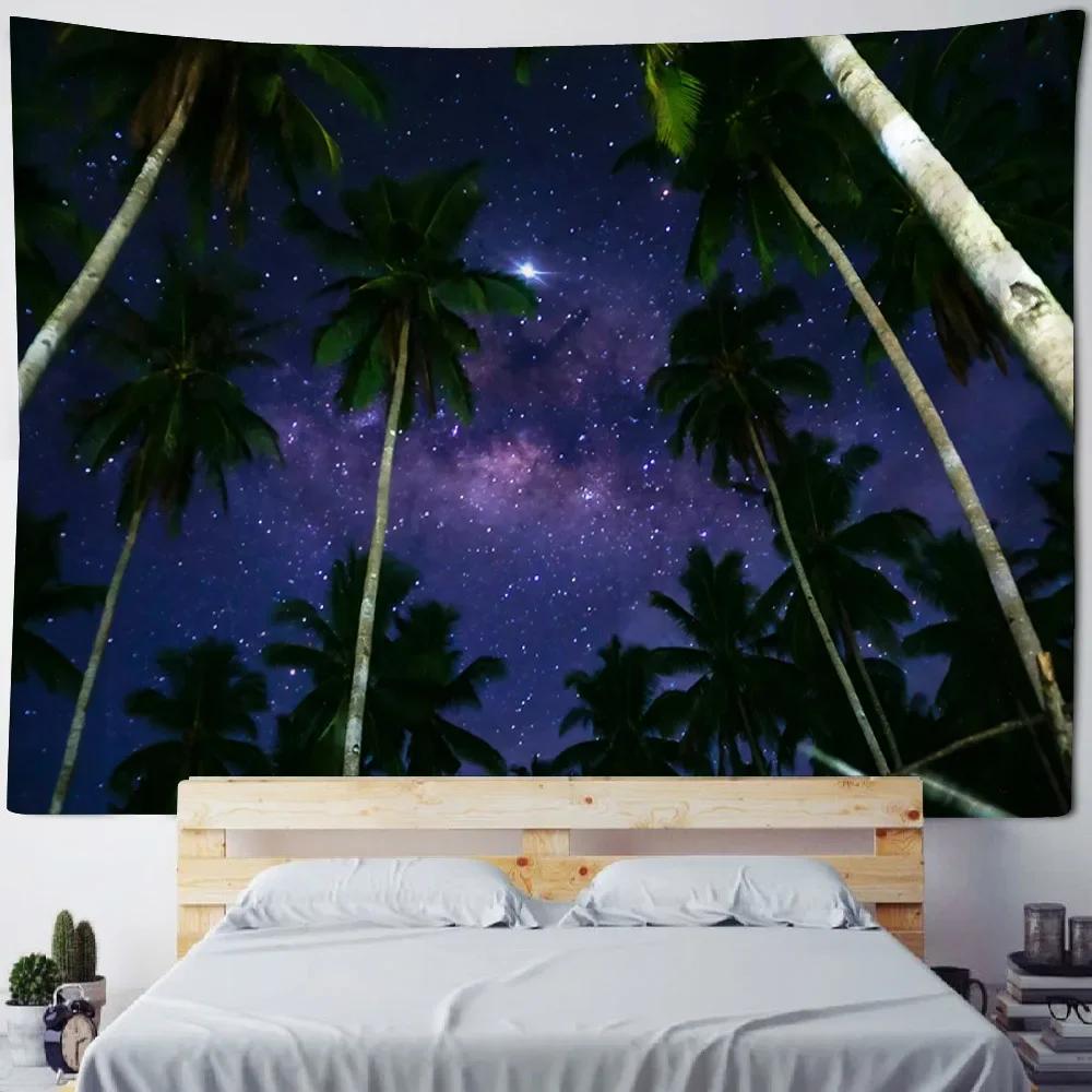 Sea Starry Sky Tapestry Wall Hanging Aurora Home Decoration Background Cloth Bedroom Living Room Dormitory Hanging Paintings