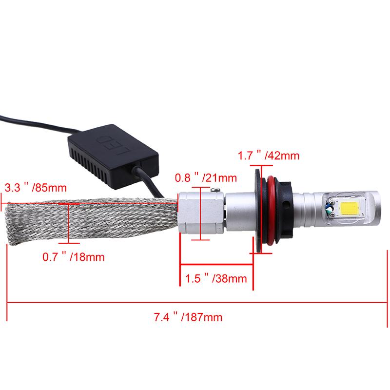 1 Pair Auto Car Headlight Bulbs Waterproof Surper Bright 6500K White External Light 9004/9007