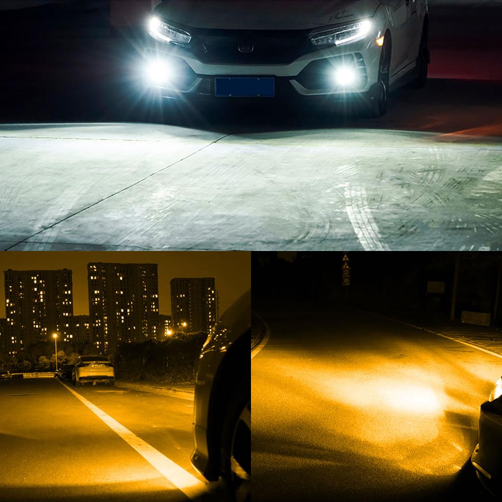 2PCS Car Fog Light 9-36V H3 LED with Lens Fog Running Light Bulb Super Bright LED Auto Lamp H3 Led Yellow No Adapter Required