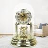 Luxury Gold Table Clock Desktop Clock Office Desk Clock Watches Crystal Rotating Home Decoration Living Room Bedroom Ornaments