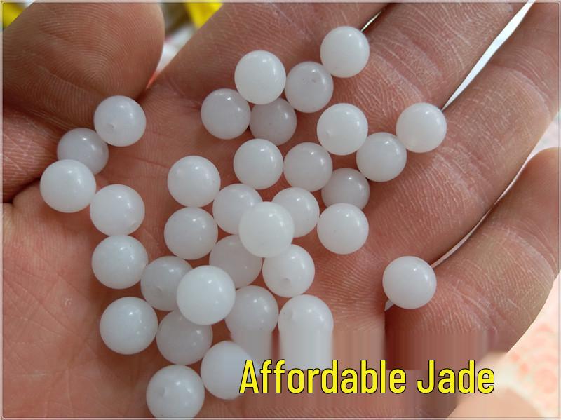 Ten Thousand Xinjiang White Jade Half-Drilled Beads for DIY Jewelry Accessories