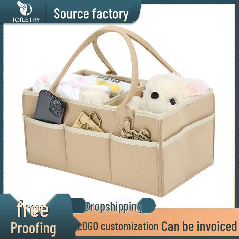 Large Felt Diaper Storage Tote Bag