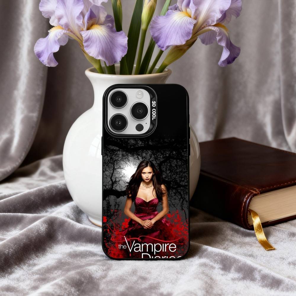 D-drama mysterious The Vampires D-Diaries Phone Case For iPhone17,16,15,14,13,12,11 Plus,Pro Max Black Candy Silver Plated Cover