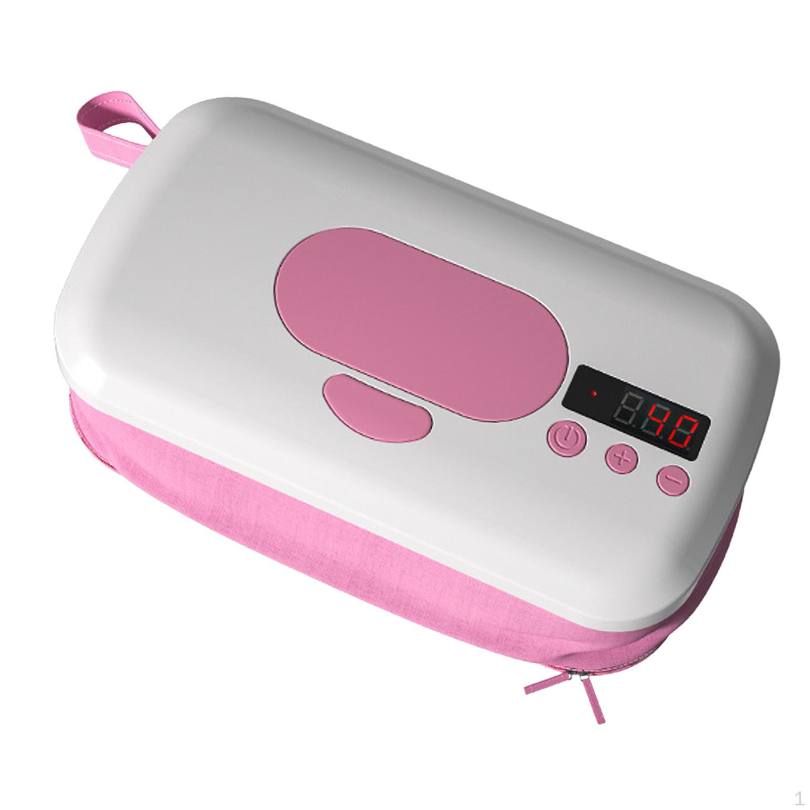 

Portable Wipe Warmer Dispenser Reusable Holder Refillable Wet Large Capacity for рожевий