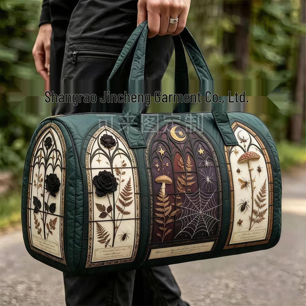 3D Gothic Buntglasdruck Halloween Sporttasche - Multifunktionale Reisetasche