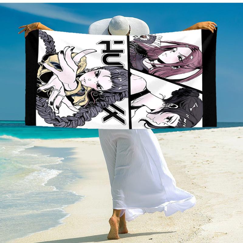 1pc KPop Demon Hunters10 Beach Towel, Comfortable and Thick, and Swimming/Bath/Picnic/Camping Towel, Suitable for Seaside Beaches
